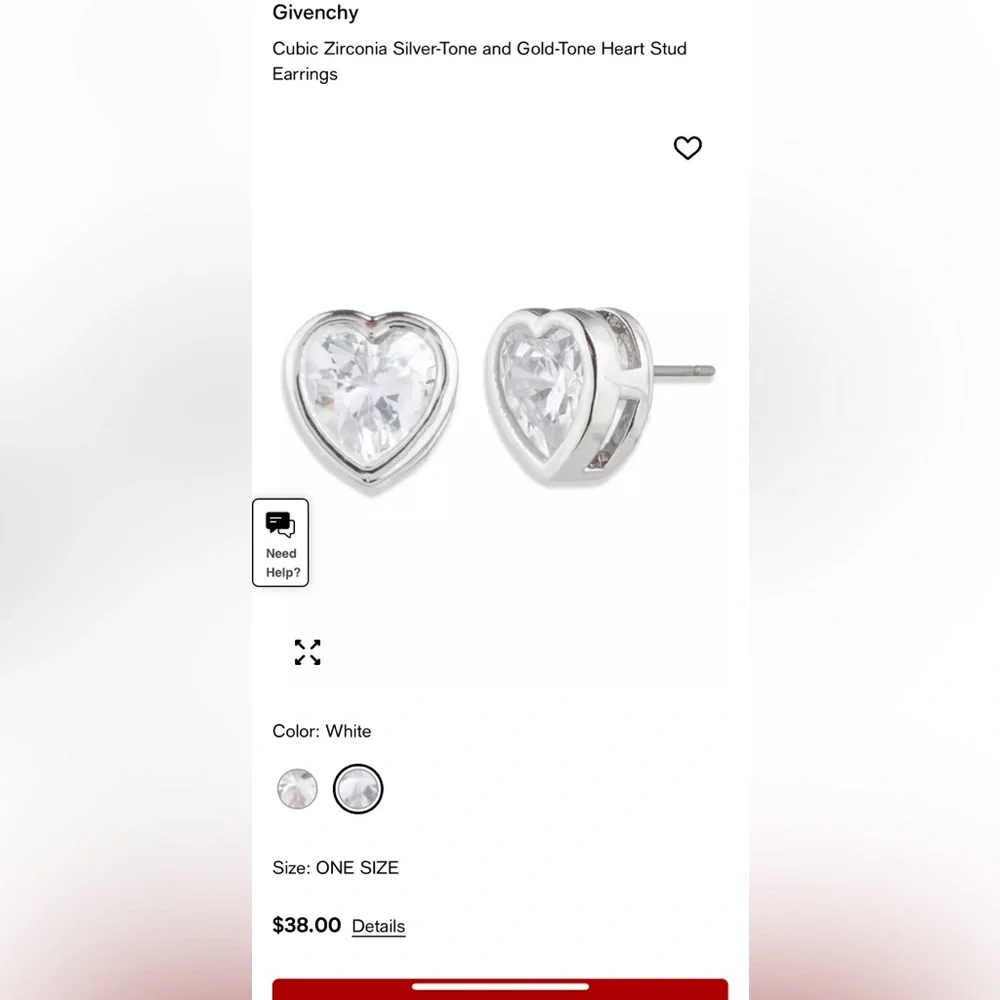 Givenchy Crystal Heart Earrings - Picture 6 of 6